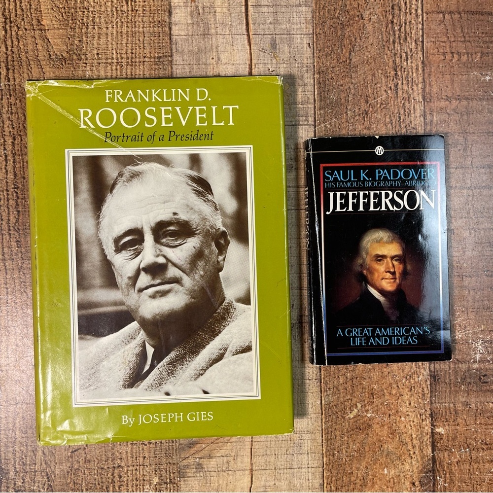 Vintage Franklin D. Roosevelt Jefferson Book Bundle Saul K. Padover Joseph Gies